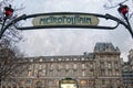 Paris Metro Metropolitain Sign near ile de la citÃ¯Â¿Â½