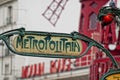 Paris Metro Metropolitain Sign Royalty Free Stock Photo