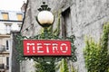 Paris metro sign