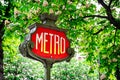 Paris metro sign Royalty Free Stock Photo