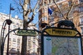 Paris metro sign at station Mirabeau - Paris, France