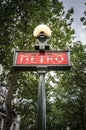 Paris Metro Sign Royalty Free Stock Photo