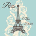 Paris mon amour vintage poster