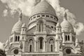 Paris Montmatre Cathedral detail in black and white Royalty Free Stock Photo