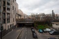 Paris Montparnasse railroad tracks seen from an overpass