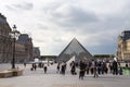 Paris, Musee du Louvre, piramid. Royalty Free Stock Photo