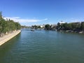 Paris and nice Seina river with Notre-Dame Royalty Free Stock Photo
