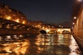 Paris by night - bridge over Seine