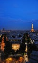 Paris at night with Eiffel tower