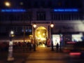 Paris by Night - Passage downtown and traffic lights Royalty Free Stock Photo