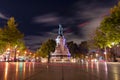 Paris at night Statue of Republique at Place de la Republique France