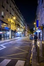 Paris night street with glittering lights Royalty Free Stock Photo