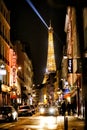 Paris by night. view of evening street European. romantic walks and travel Royalty Free Stock Photo