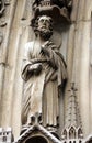 Paris, Notre-Dame cathedral, portal of the Virgin, the archivolts are populated by the Heavenly Court Royalty Free Stock Photo