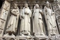 Paris, Notre-Dame cathedral, portal of the Virgin Royalty Free Stock Photo