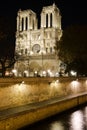 Paris Notre Dame Cathedral and the Seine river Royalty Free Stock Photo