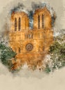 Paris Notre Dame Cathedral - a tourist attraction