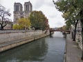 Paris - Notre Dame from Quai de Montebello Royalty Free Stock Photo