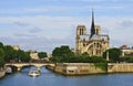 Paris, Notre Dame on the River Seine Royalty Free Stock Photo