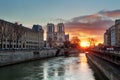 Paris - Notre Dame at sunrise, France Royalty Free Stock Photo