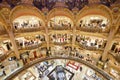 Galeries Lafayette high angle view interior with Christian Dior shop in Paris