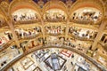 Galeries Lafayette interior in Paris, high angle view with ancient arcades