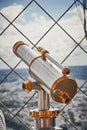 Paris observation point .Metal telescope Royalty Free Stock Photo