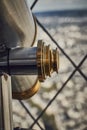 Paris observation point .Metal telescope Royalty Free Stock Photo