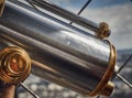 Paris observation point .Metal telescope Royalty Free Stock Photo