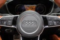 Driver view of the new Audi TT sports car interior at the Paris Motor Show Royalty Free Stock Photo