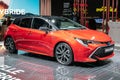 New Toyota Corolla Hybrid car showcased at the Paris Motor Show