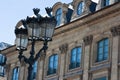Paris old buildings with lamps