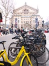 Paris Opera House Bicycle Parking Busy Street