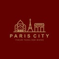 Paris outline logo design template