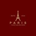 Paris outline logo design template