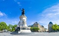 Paris panorama of the monument to the Republic with the symbolic statue of Marianna Royalty Free Stock Photo