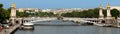 Paris - Panoramic view to Bridge of Alexandre III Royalty Free Stock Photo
