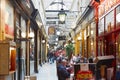 Paris, Passage des Panoramas with restaurants Royalty Free Stock Photo