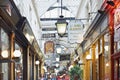 Paris, Passage des Panoramas, shops and signs Royalty Free Stock Photo