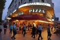 Paris Pizza Restaurant at Night Royalty Free Stock Photo