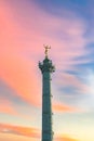 Paris, place de la Bastille, sunset Royalty Free Stock Photo