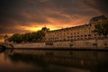 Paris police headquarter over the Seine River Royalty Free Stock Photo