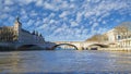 Paris, the pont au Change, and the Conciergerie Royalty Free Stock Photo