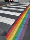 Paris rainbow crossing celebrating LGBT