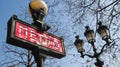 Paris red metro art deco train sign Royalty Free Stock Photo