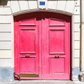 Paris, a red wooden door Royalty Free Stock Photo