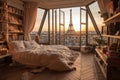 Paris reveals its soul through grandiose windows, captivating hearts with its cityscap. Ai generated