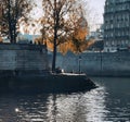 Paris and the river Seine, view of Ile saint louis, one of the most beautiful district in Paris Royalty Free Stock Photo