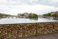 Pont des arts locked love bridge in Paris France