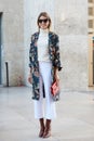 Helena Bordon poses for photographers before Rochas show, Paris Fashion Week Day 2, Spring / Summer 2016